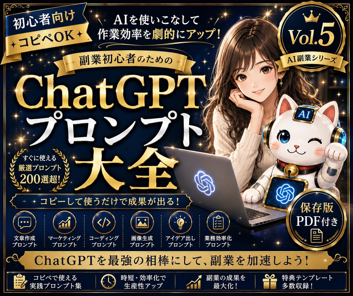 保存版|ChatGPTプロンプト作成大全販売します ✅第5弾✅売れるプロンプト設計術を完全収録 イメージ1