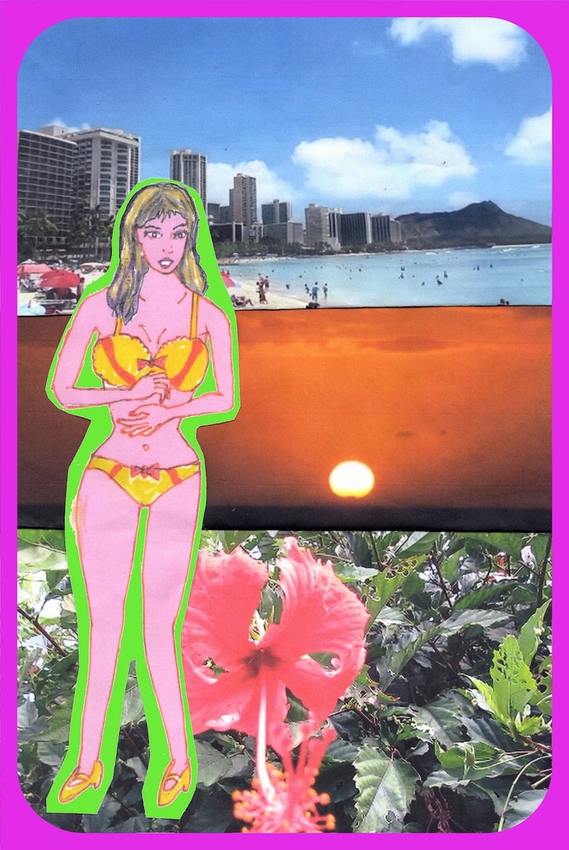 ハワイでのレディの女性映像を創ります 女性像　ワイキキビーチ・サンセット・ハイビスカスでおしゃれ イメージ1