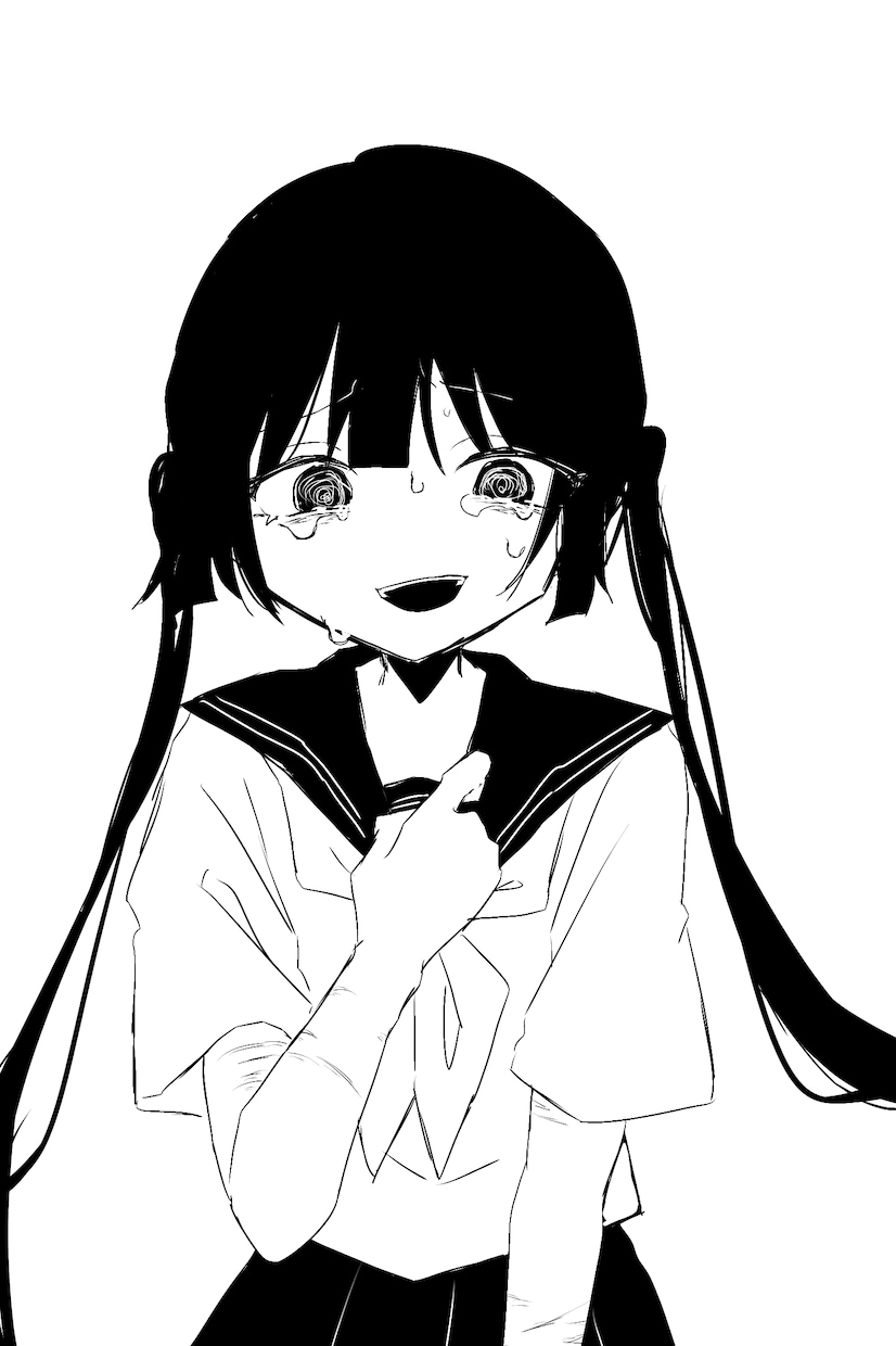 白黒動画イラスト、SNSアイコン作成します 最短即日納品可！病み感のある仄暗いイラストを白黒で作成します イメージ3