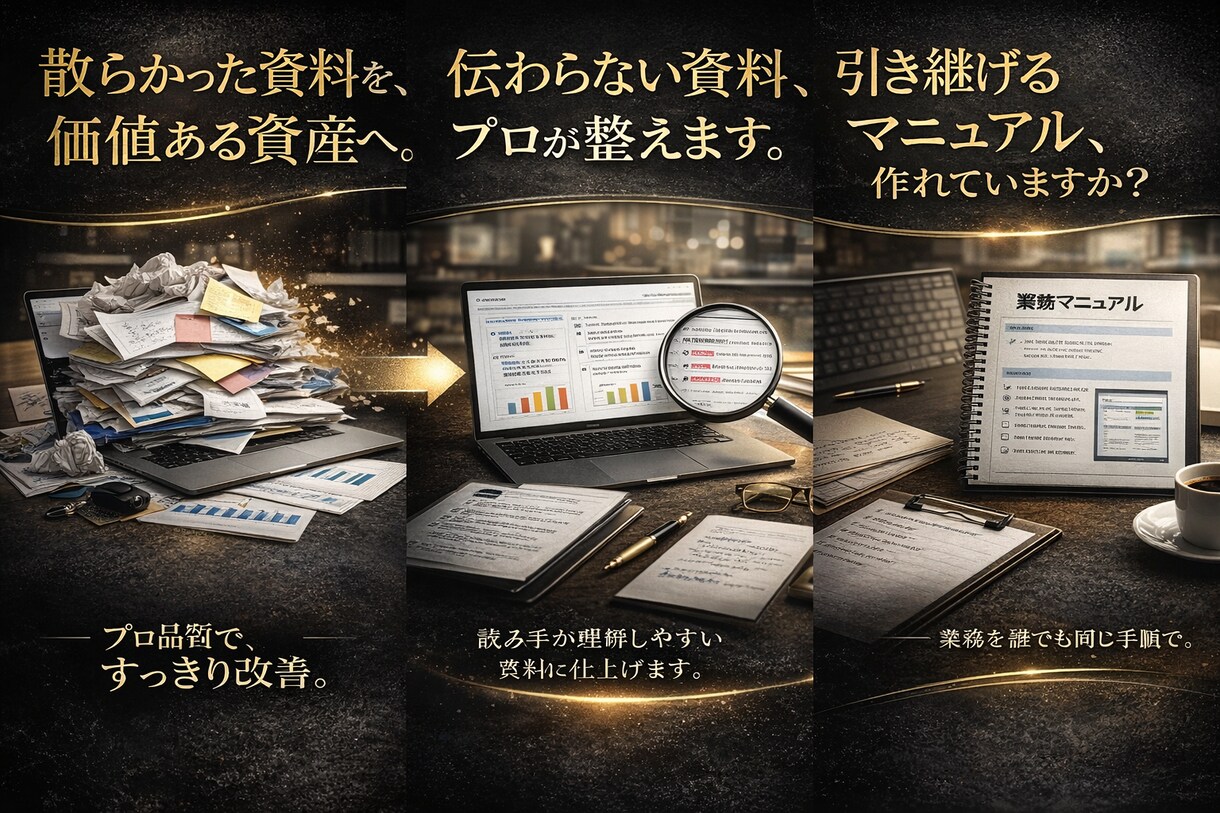 業務マニュアルをわかりやすく作成します 口頭説明やメモから、引き継ぎできる手順書に イメージ1