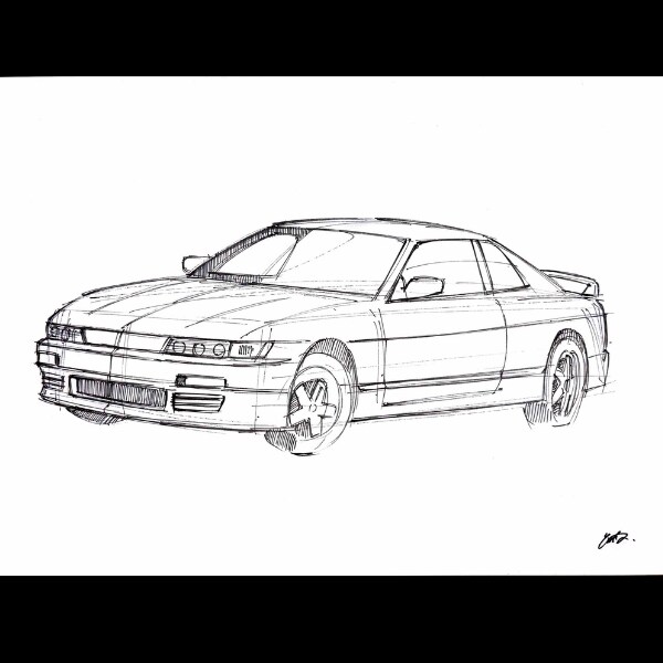 愛車のイラストを描きます サインペンでA4紙にスケッチします イメージ2