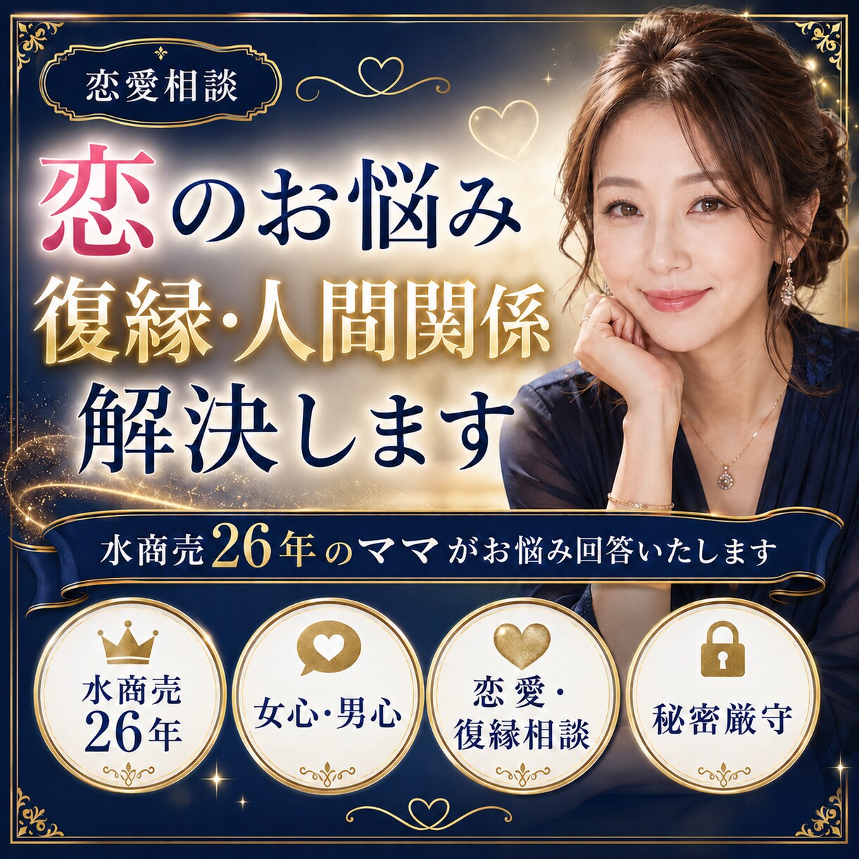 恋のお悩み・復縁・人間関係解決します 水商売26年のママがお悩み回答いたします。 イメージ1