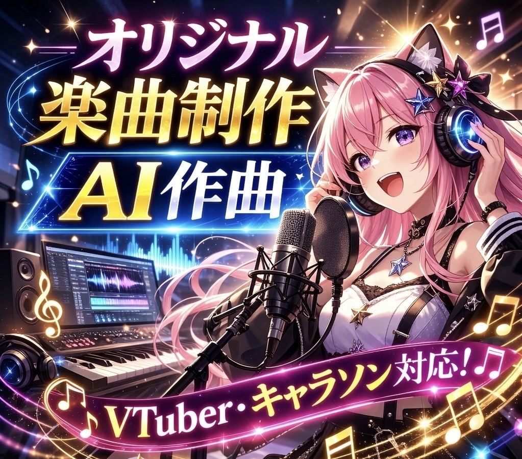 AI作曲でオリジナル楽曲を制作します キャラソン・VTuber・動画BGMなど用途に合わせて制作 イメージ1