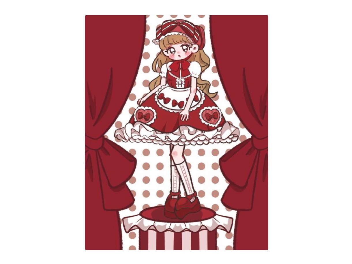 ゆめかわ♡キュートなデフォルメイラスト描きます 創作・夢絵など、ロリータ＆ガーリーな衣装で可愛く描きます♡ イメージ1