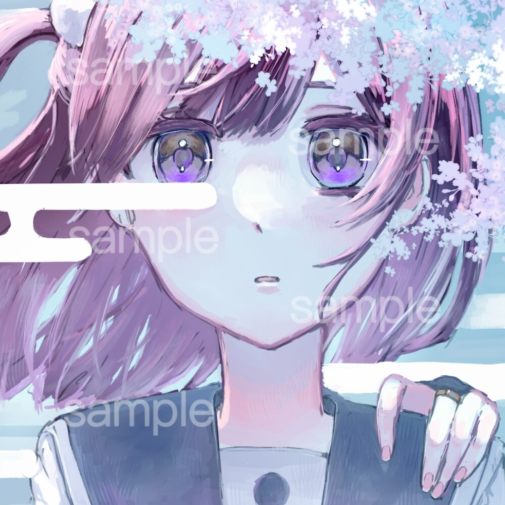 儚げで可愛い女の子イラスト描きます キラキラで儚い女の子のSNSアイコンやイラストを作成します イメージ6