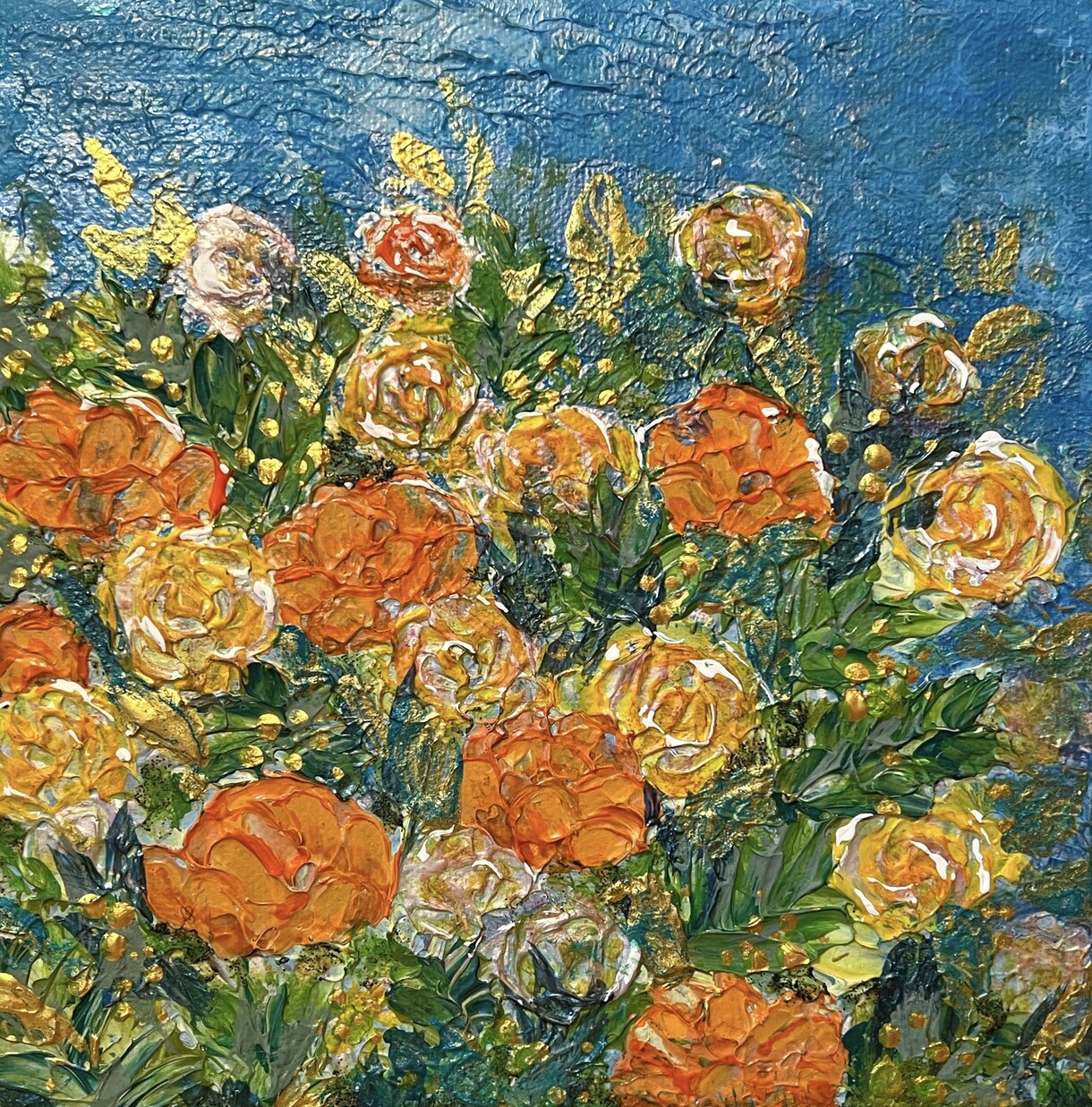 毎月、何が届くか楽しみなお花のアートをお届けします 15×15cm、手描きのアクリル画の原画配送します。 イメージ1