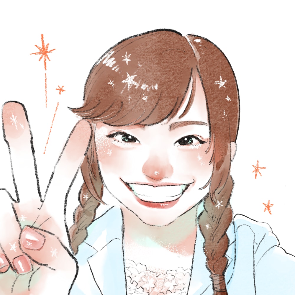 5月末日迄のお値下げ中！キラキラな似顔絵を描きます お気に入りの写真を元にした明るい雰囲気の似顔絵サービスです！ イメージ1