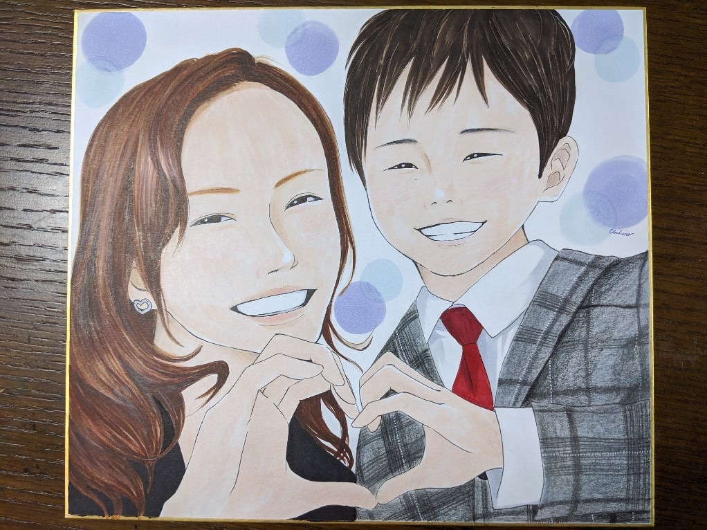 全て手描き☆ちょっとアニメチックな似顔絵描きます プレゼントや記念に！温かみのある作品です！ イメージ2