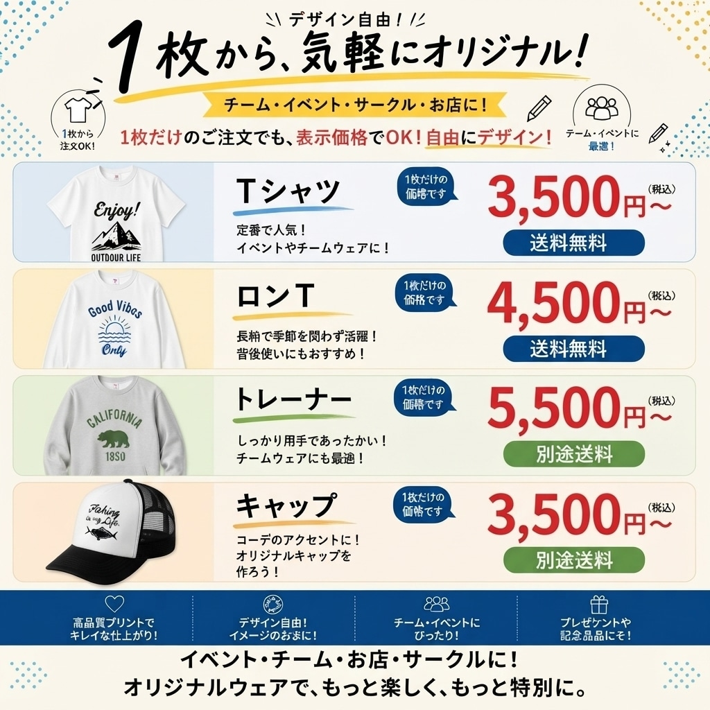 オリジナルのアパレル商品作ります 1枚から作れます♪10枚以上で割引アリ イメージ4