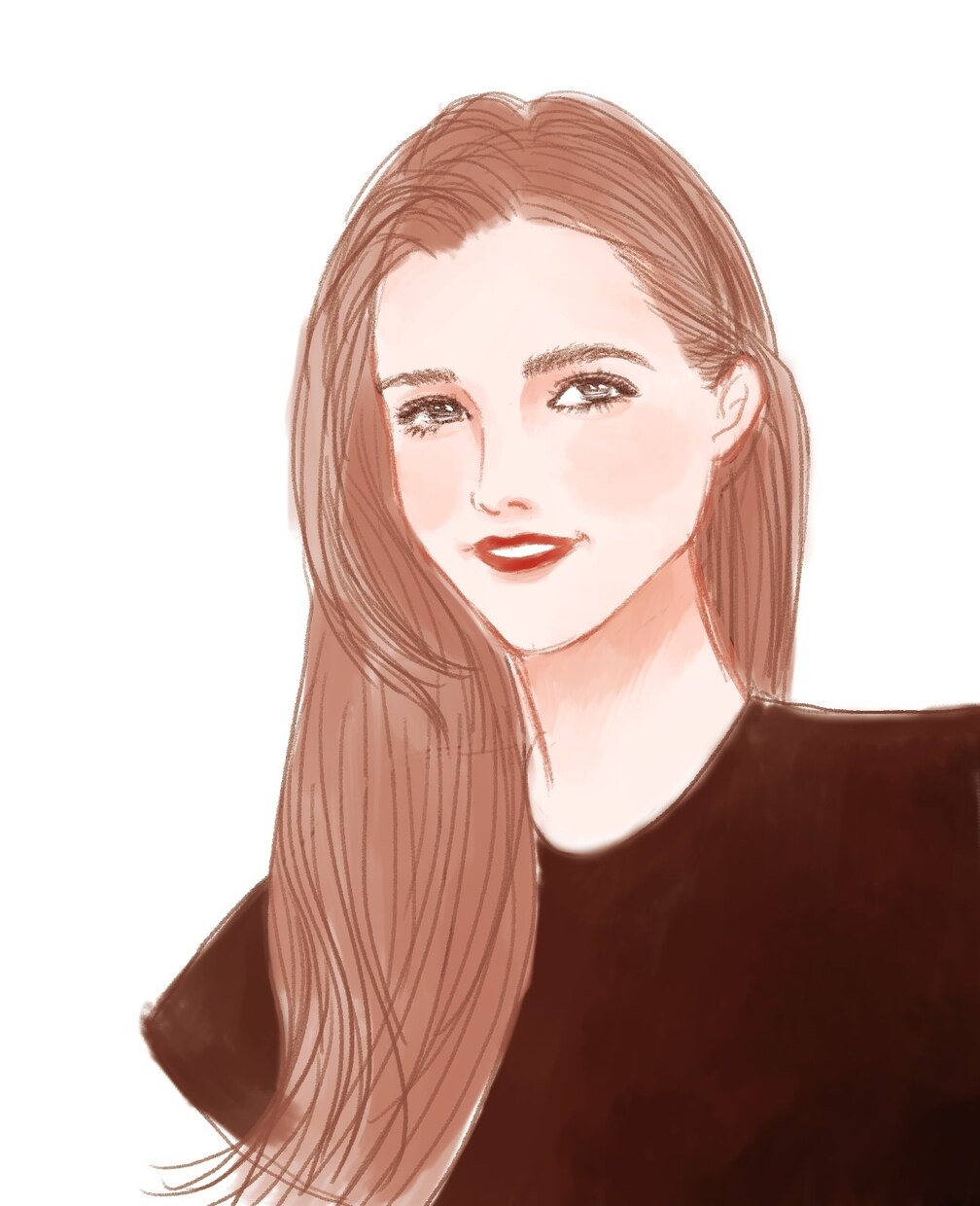 似顔絵・イラスト描きます 水彩画風の美人画水彩画風イラストをお求めの方 イメージ4