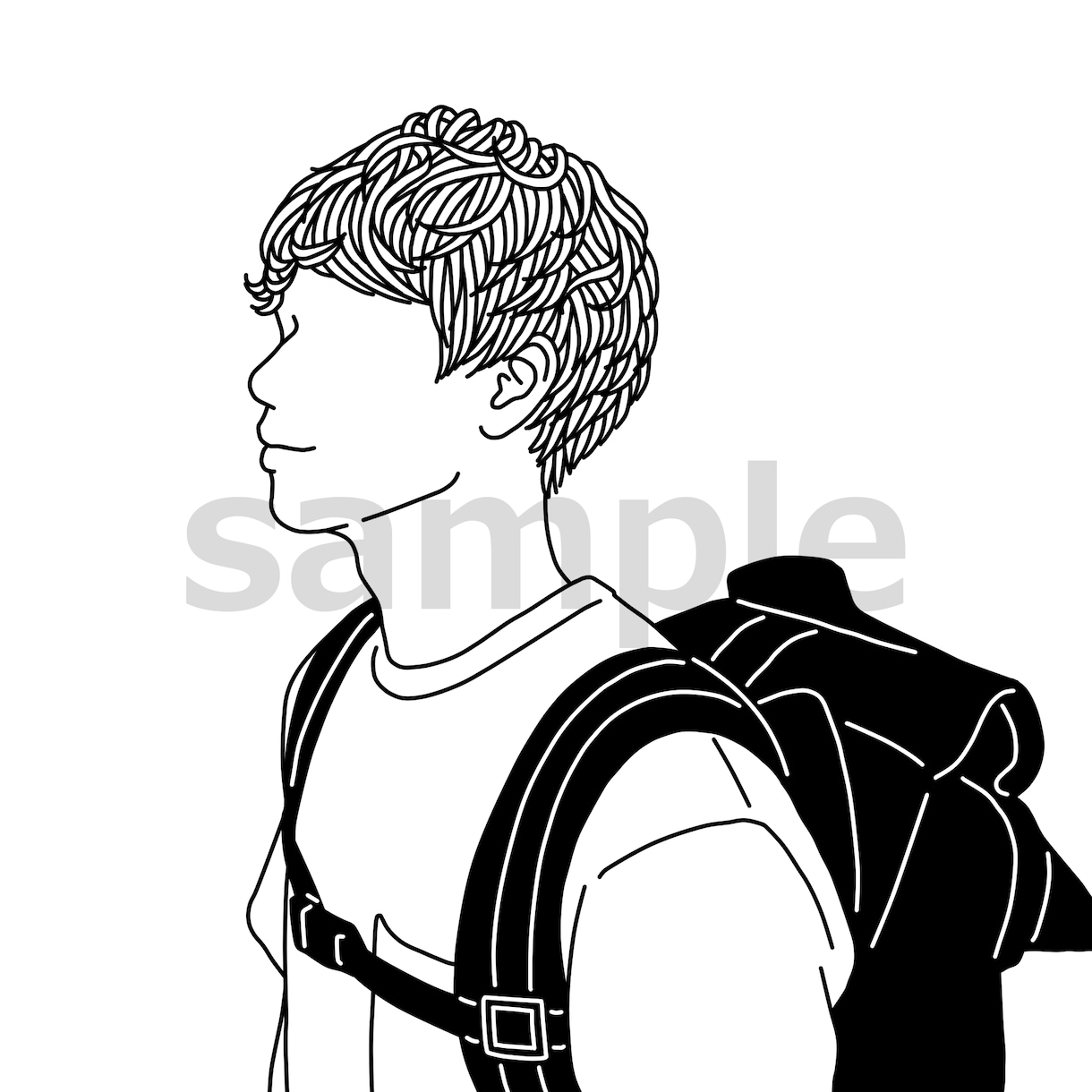 商用OK！シンプルおしゃれな線画アイコンを描きます 髪の流れを一本一本丁寧に描き込みます◎オプションで色追加OK イメージ9