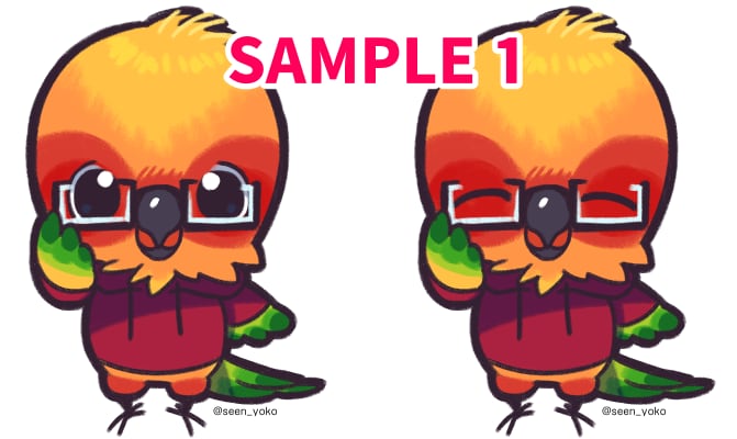 SNS等でアイコンとして使えるミニキャラ描きます 縮小しても色でわかる！シンプルだけどとても印象的！ イメージ4