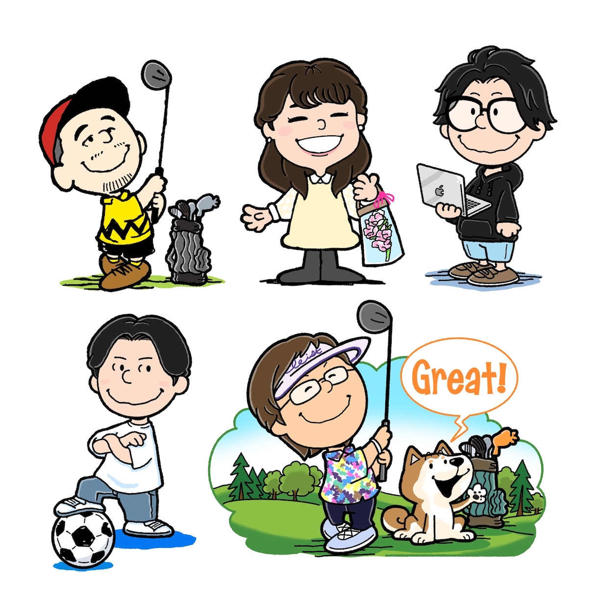 ピーナッツ（スヌーピー）風イラストお作り致します ブログやSNSのアイコン、プレゼントにオススメです★ イメージ5