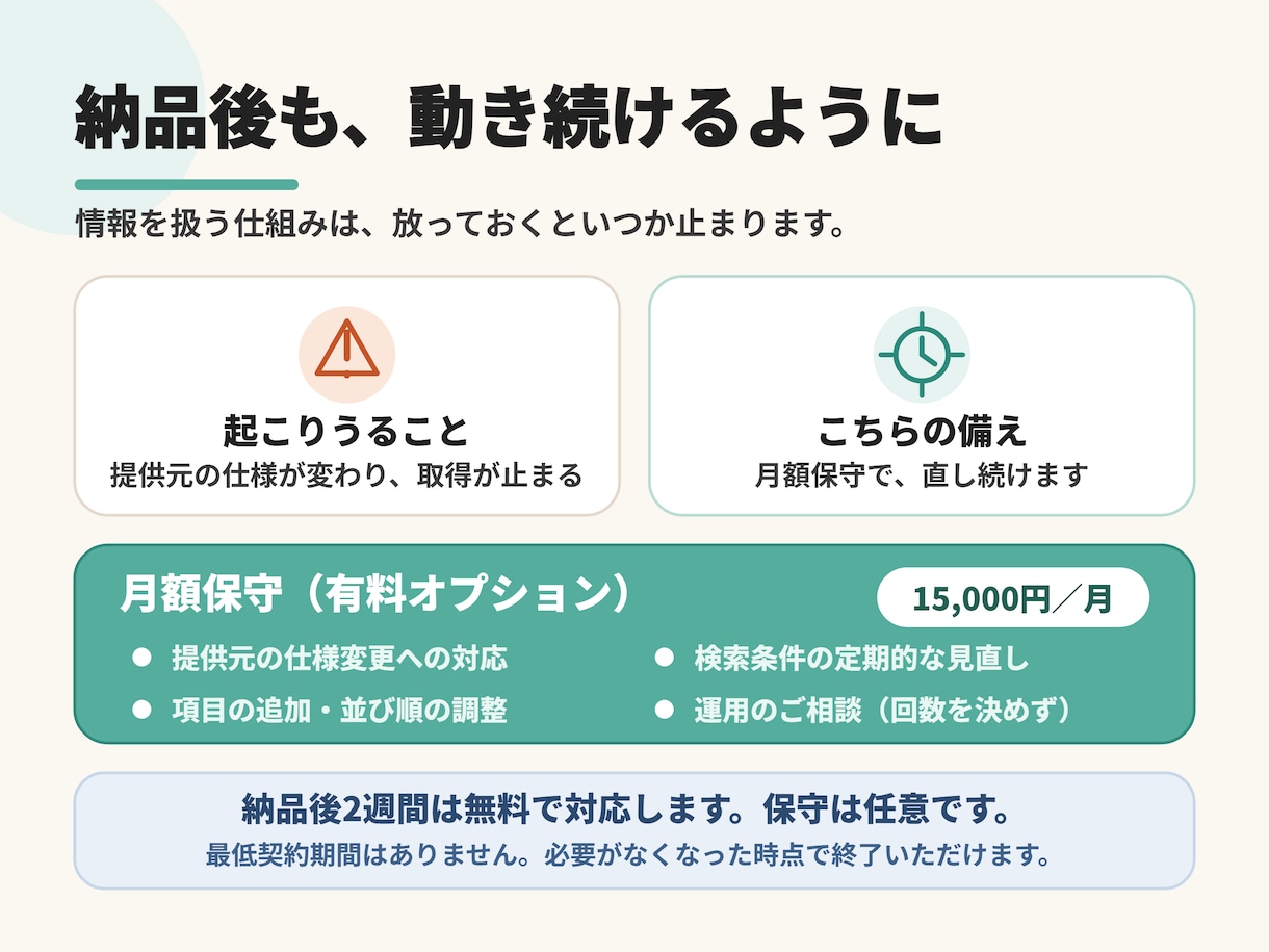 補助金・入札情報の自動収集ツールを開発いたします 毎朝スプレッドシートに新着だけ。締切の見逃しをなくす イメージ14
