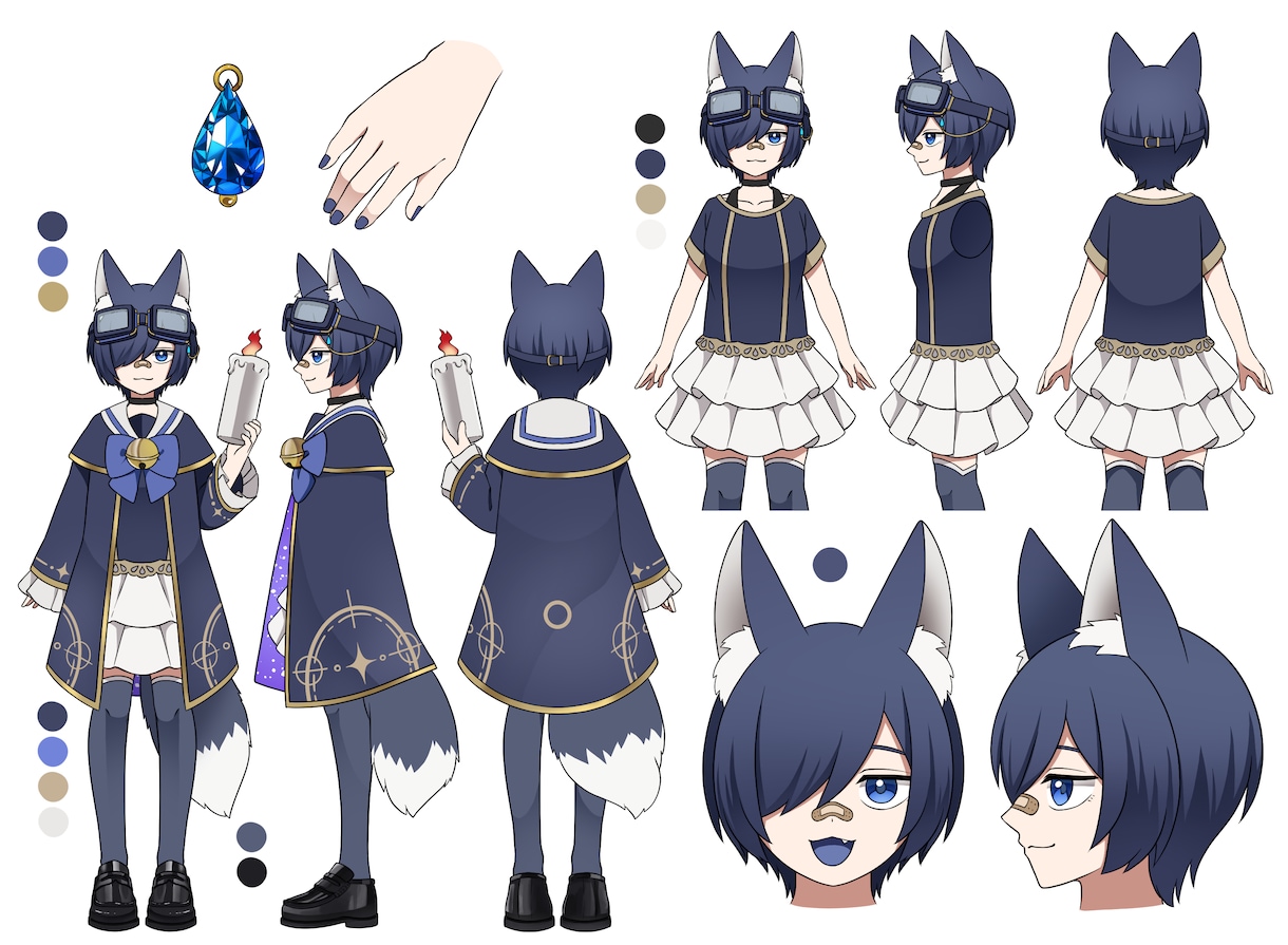 キャラクターデザインします 三面図制作のみもOK！あなただけの