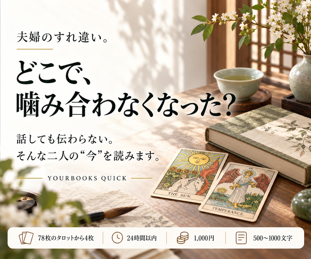 夫婦のすれ違い、今どこで噛み合わないか占います すれ違い始めたパートナー。もう元に戻らないの？ イメージ1
