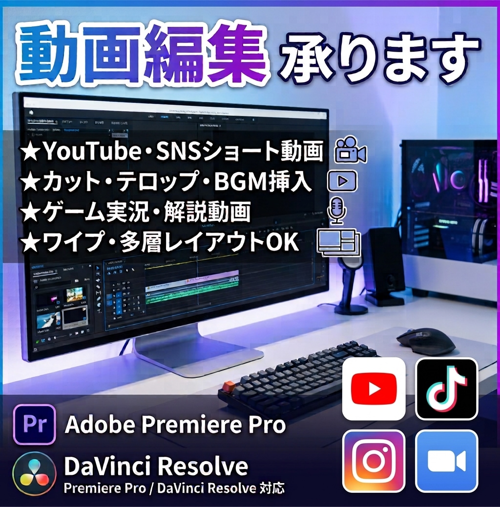 ゲーム実況・解説・切り抜き動画を高品質に仕上げます 丁寧かつ迅速に対応いたします！ イメージ1