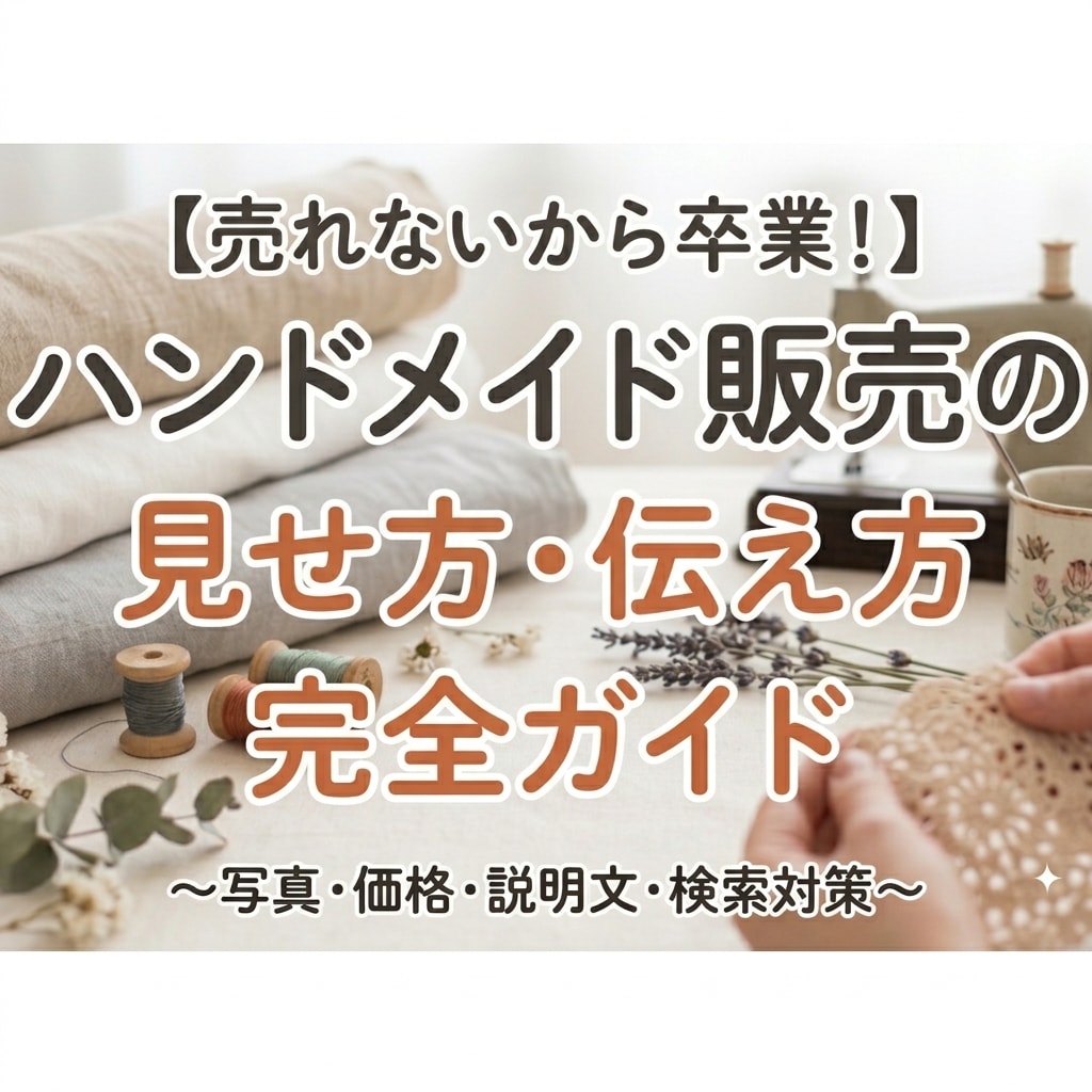 ハンドメイドで売れる見せ方・伝え方をお届けします 売れないを卒業！販売ページ改善の完全ガイド イメージ1