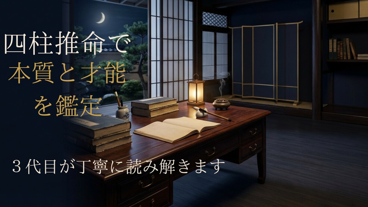 四柱推命で本質と才能を丁寧に鑑定します 3代目が強みと人生の軸を読み解きます イメージ1