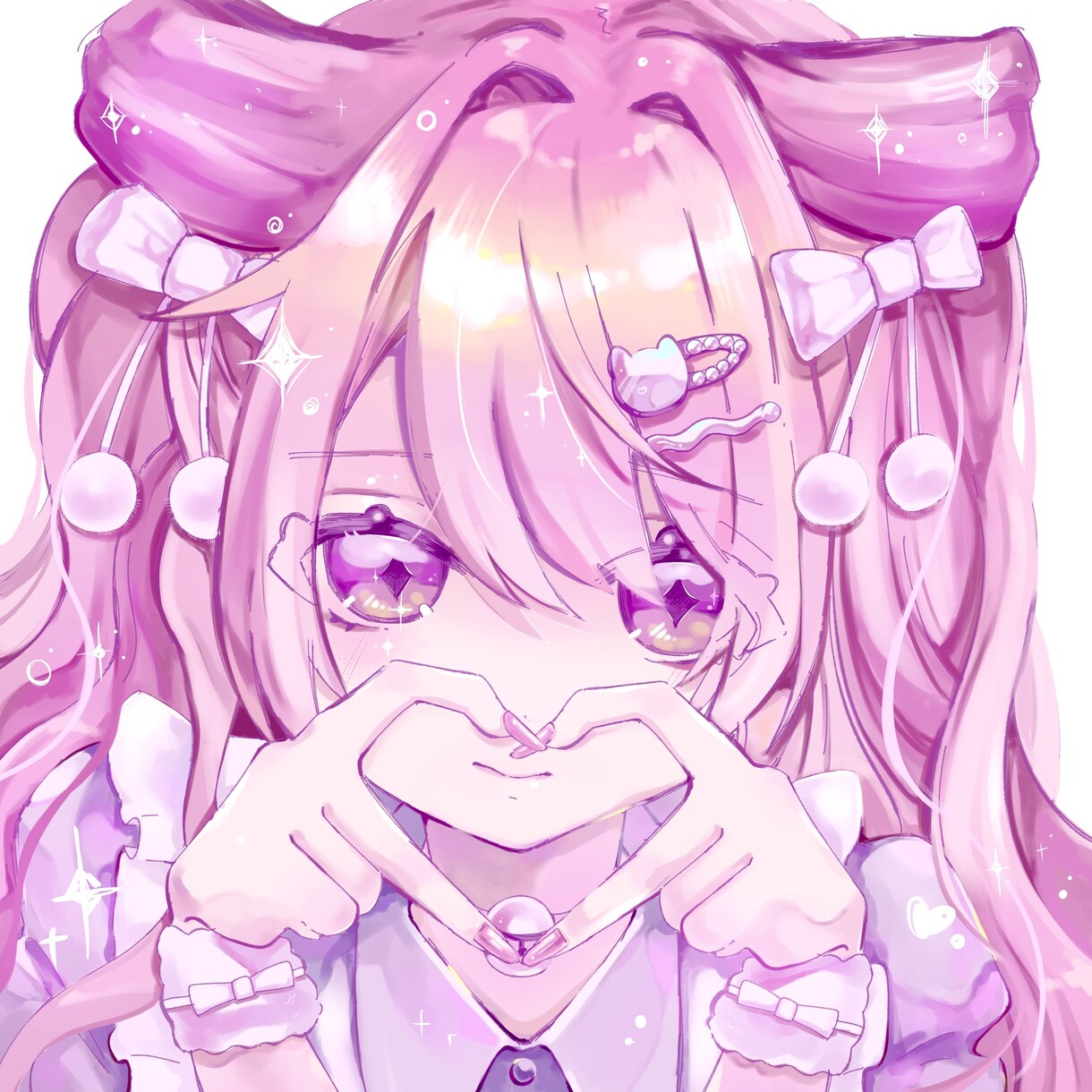 可愛い女の子を描きます ピンク系青系、可愛い女の子や、可愛い服装を求める方へ イメージ3