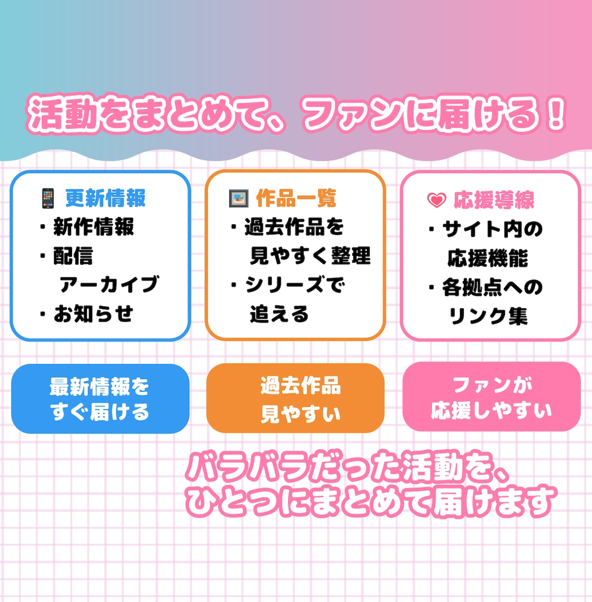 クリエイター向け｜活動拠点Webサイト作ります Vtuber・絵師・創作活動の拠点サイト イメージ3