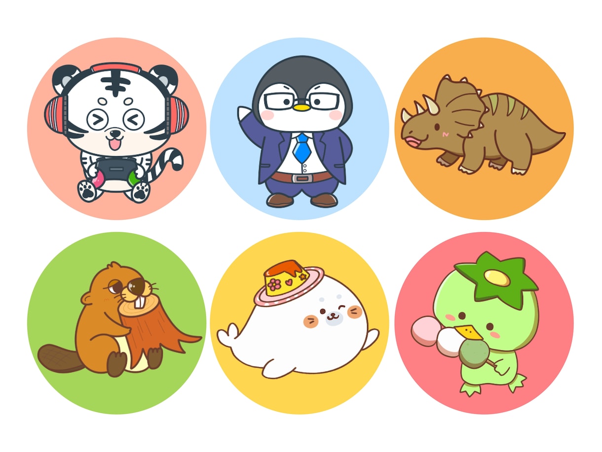 個人用もちふわ可愛い動物SNSアイコンお描きします SNS・ブログに使えるゆるかわアイコンです。 イメージ4