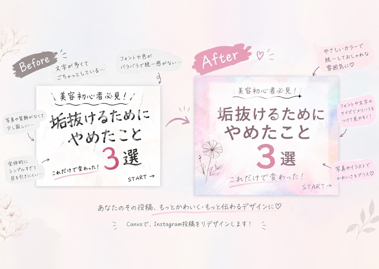 ご利用のInstagram投稿をリデザインします Instagram投稿をおしゃれで見やすくリデザインします♡ イメージ1