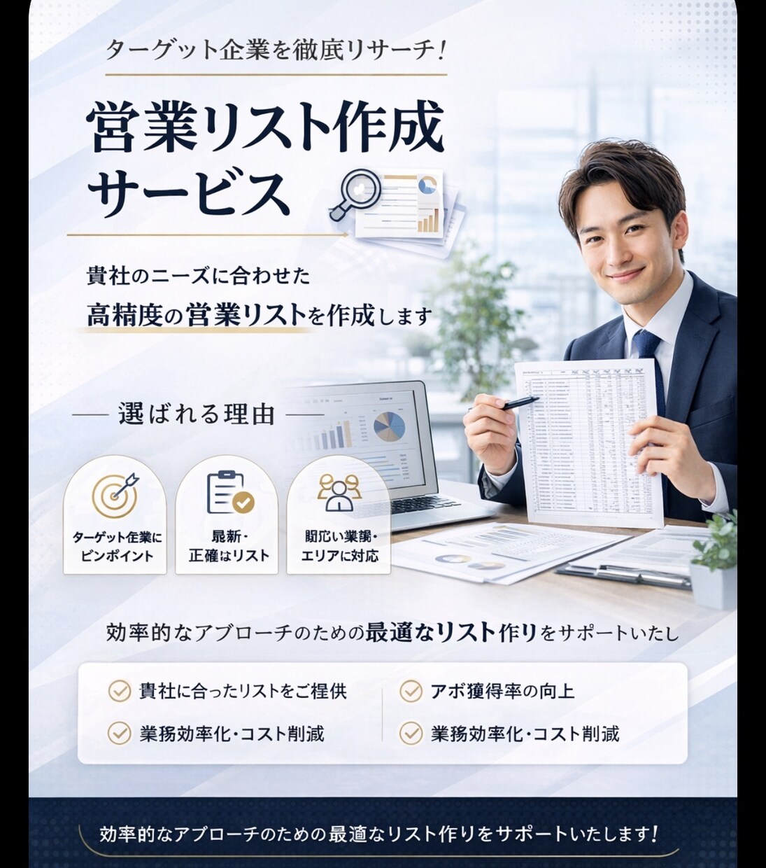 営業架電リスト作成を行います 圧倒的なスピードと対応の速さで業務をお手伝い致します。 イメージ1