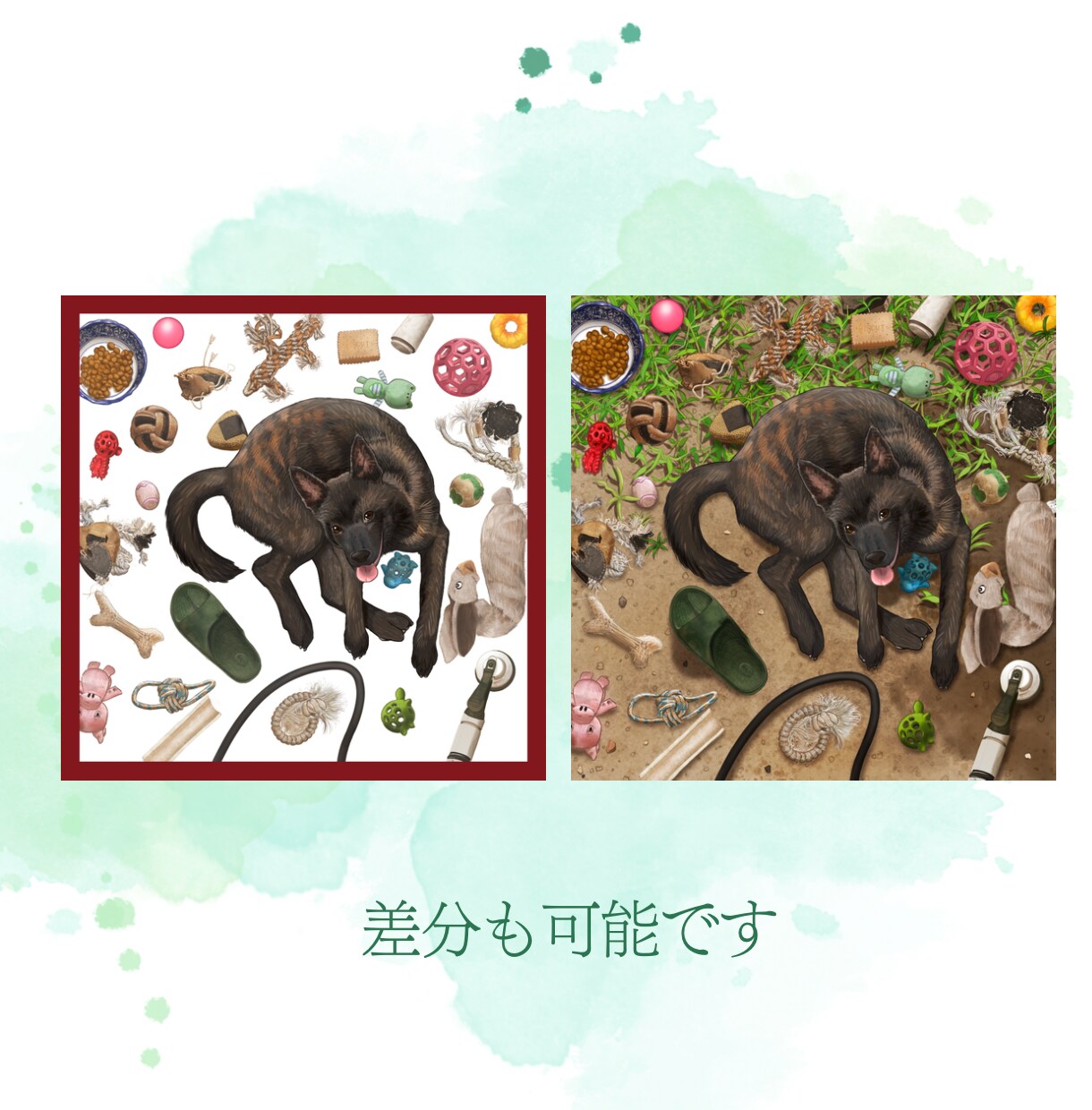 うちの子(ペット)そっくりのイラストを描きます 表情やポーズ、環境など、イラストなので好きにアレンジできます イメージ4
