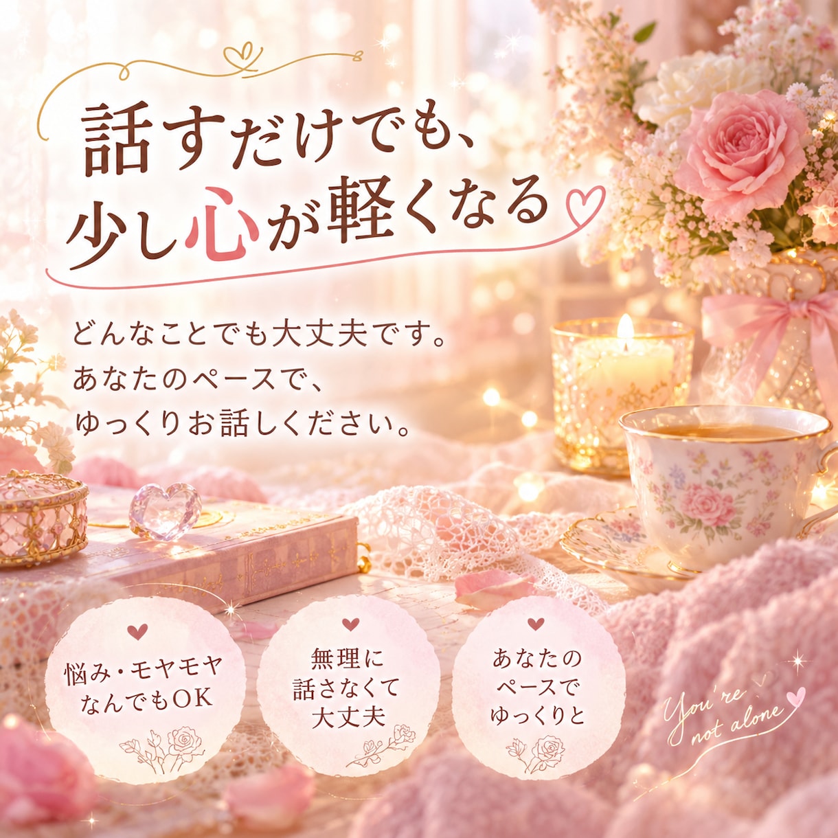 誰にも言えない話、じっくりお聞きします 否定せず、あなたのペースでお話を伺います イメージ2