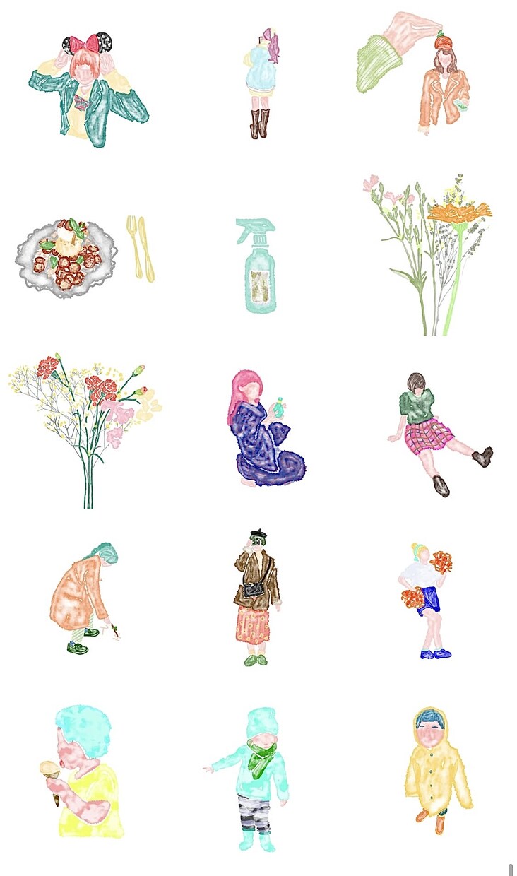 ゆるくてオシャレな、水彩風の人物イラストを描きます オシャレで優しい雰囲気のイラスト！（顔なしOK！） イメージ4