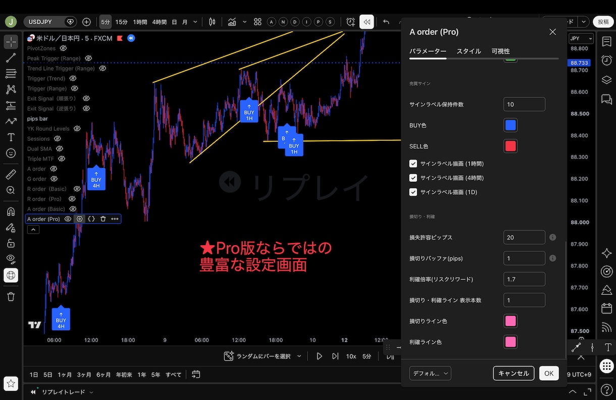 A order（Pro版）インジケーターになります 最上級モデル。あなたの勝ちを徹底的にサポートします。 イメージ9