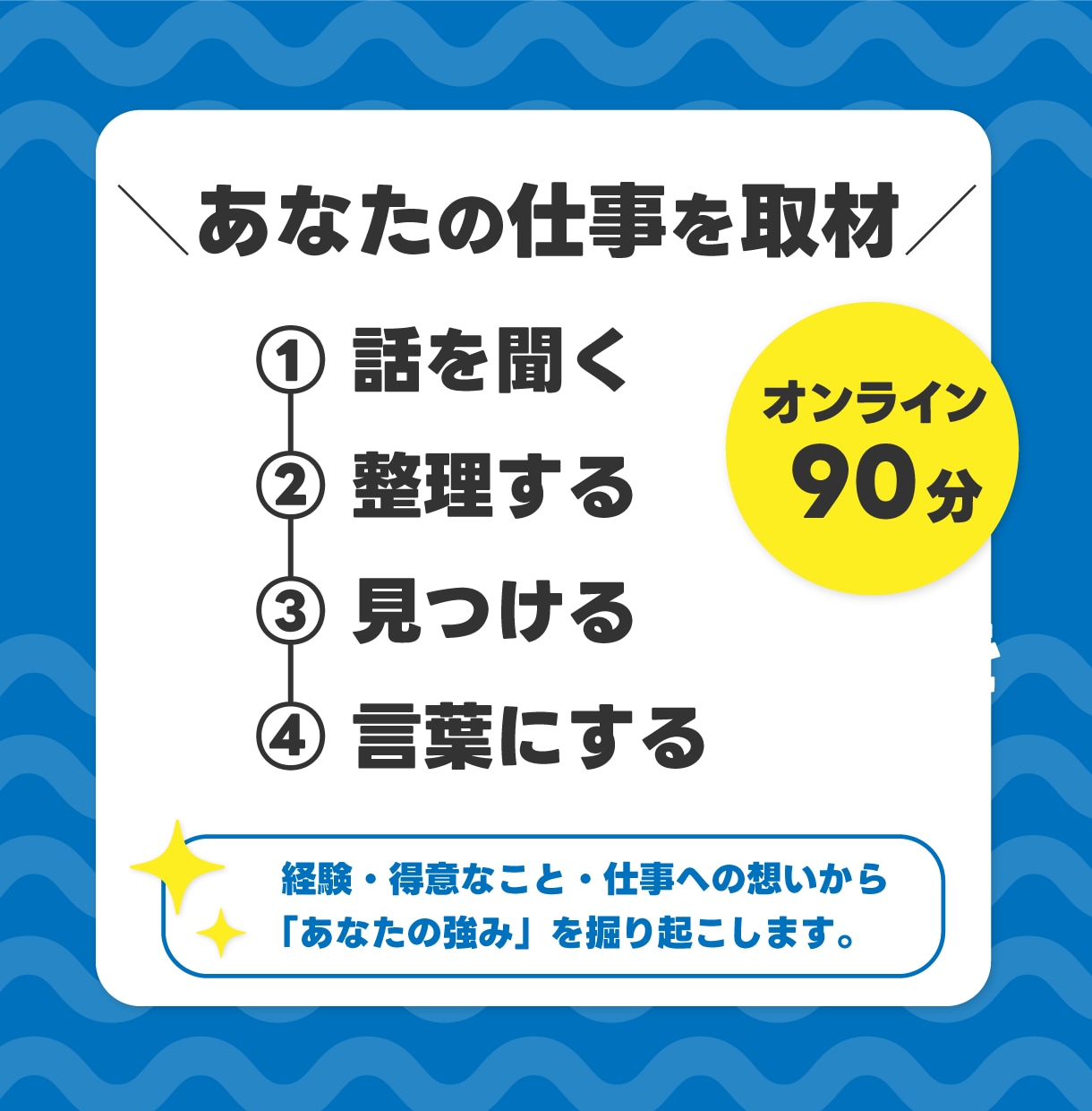 私は何者？を卒業│あなたを取材し強みを言葉にします 取材1,000人超の編集者と掘り起こす「あなたの仕事の価値」 イメージ2