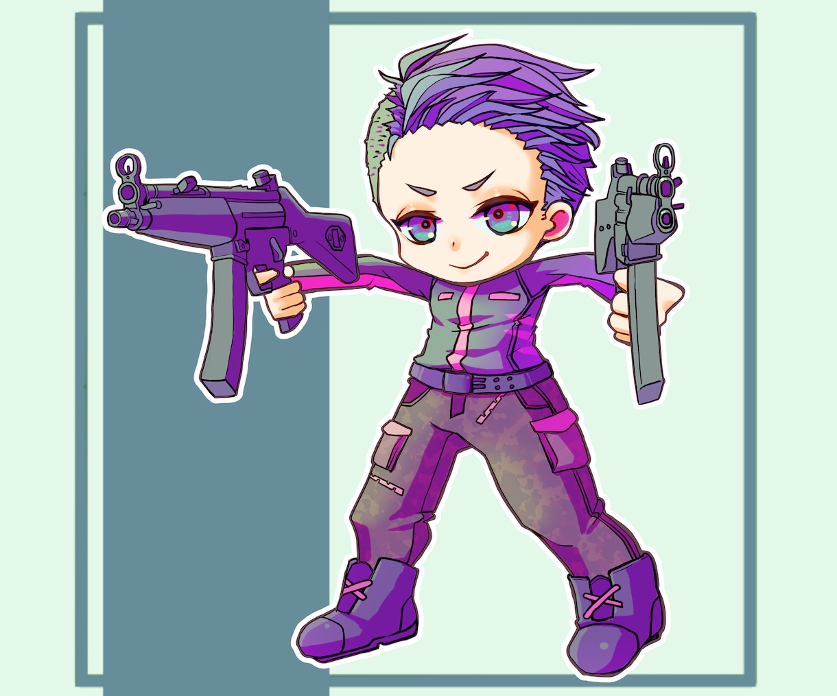 デフォルメイラスト(SD)描きます 武器･アクションポーズ対応！商用利用OK！ イメージ5