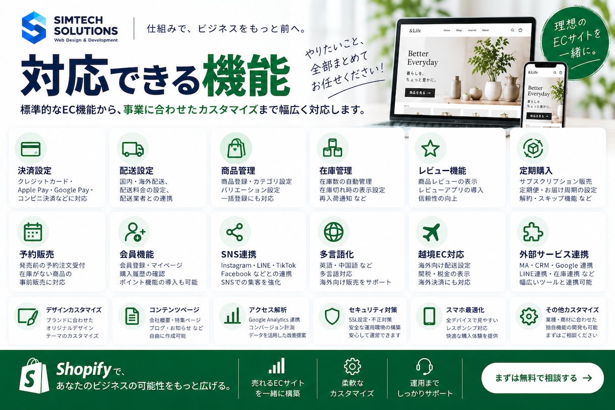 Shopifyで売れるECサイトを構築します 企画・デザイン・構築・スマホ一括対応｜初めてのショップも安心 イメージ8