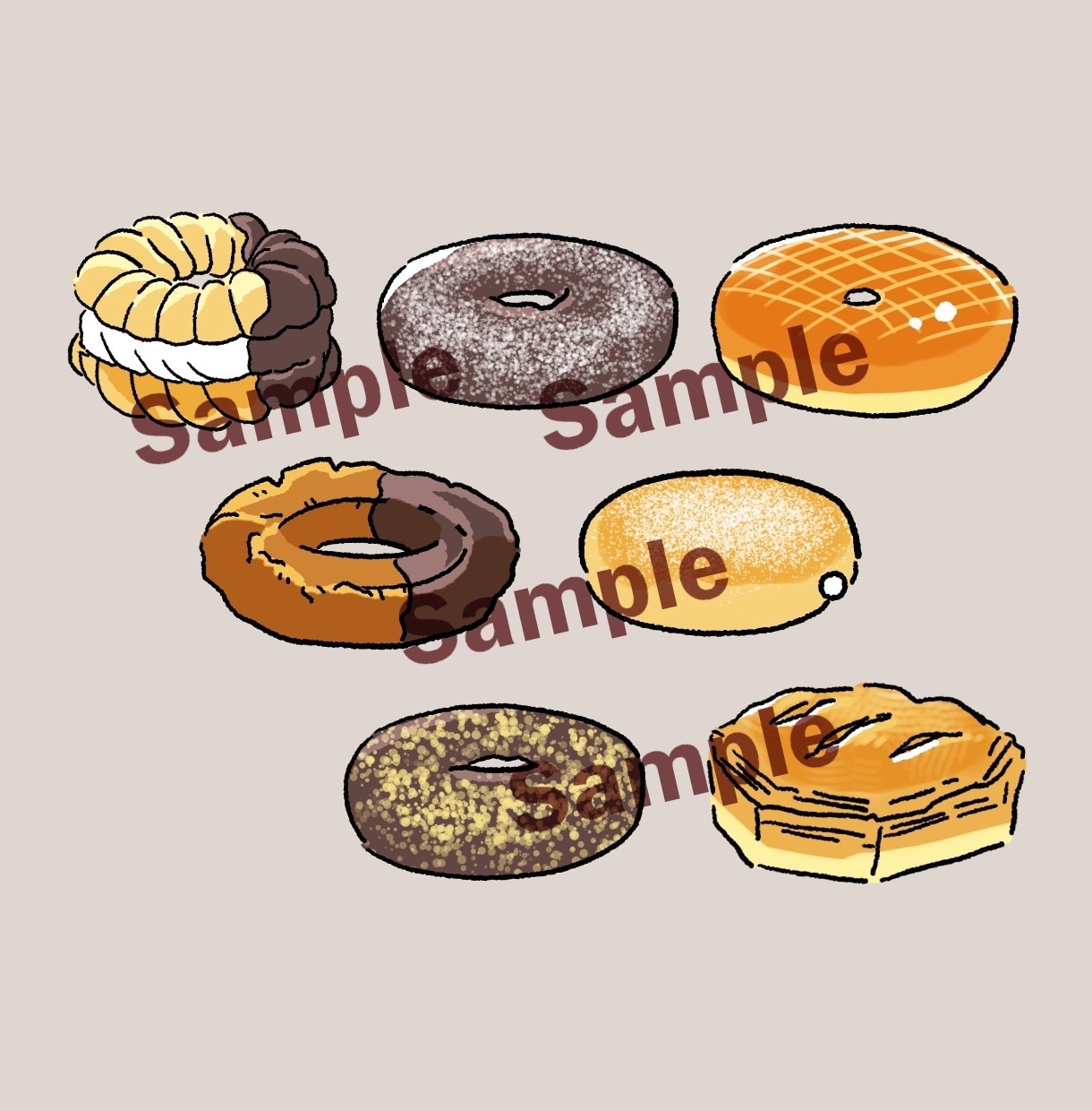 商用利用OK！食べ物のイラストを描きます 3カットから！ポップでかわいい食べ物を美大修了生が描きます イメージ2