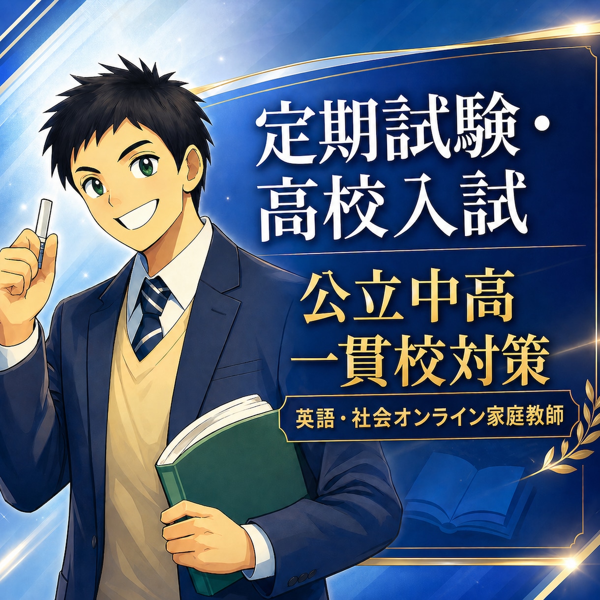 小・中学生対象のオンライン家庭教師をします 公立中高一貫校対策、中学生の英・社の受験対策に最適！ イメージ1