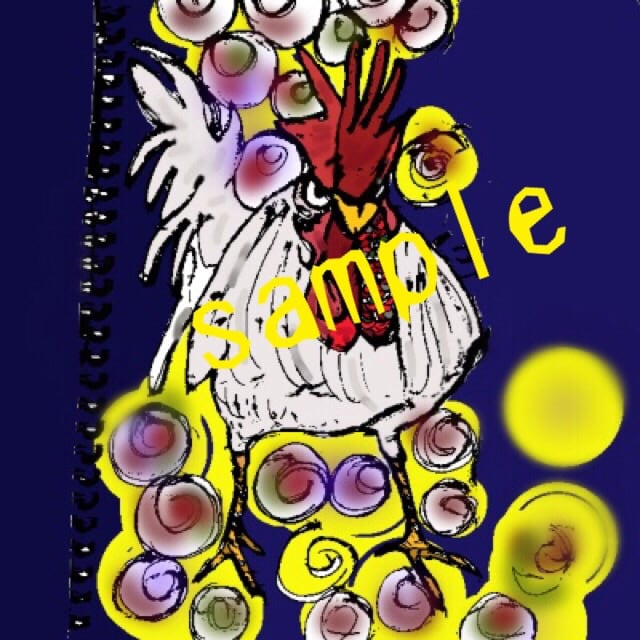筆ペンで絵を描き色つけしてお渡しします。 イメージ2