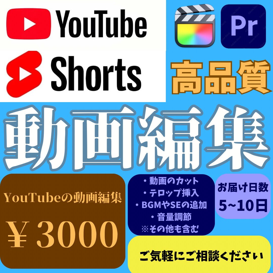 なんでも激安で動画編集します 激安で高品質の動画をあなたに提供します イメージ1