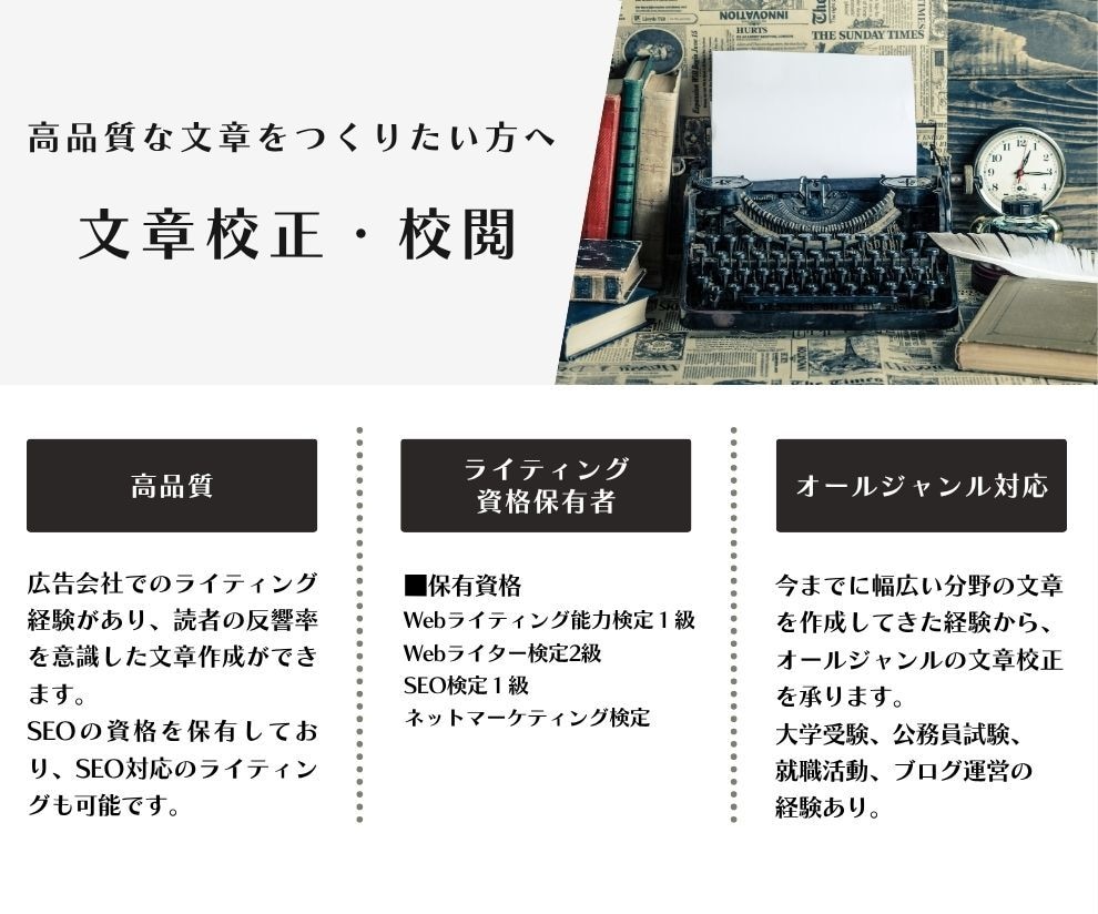 高品質な文章校正・校閲をします 人の気持ちを動かす、高品質な文章を イメージ1