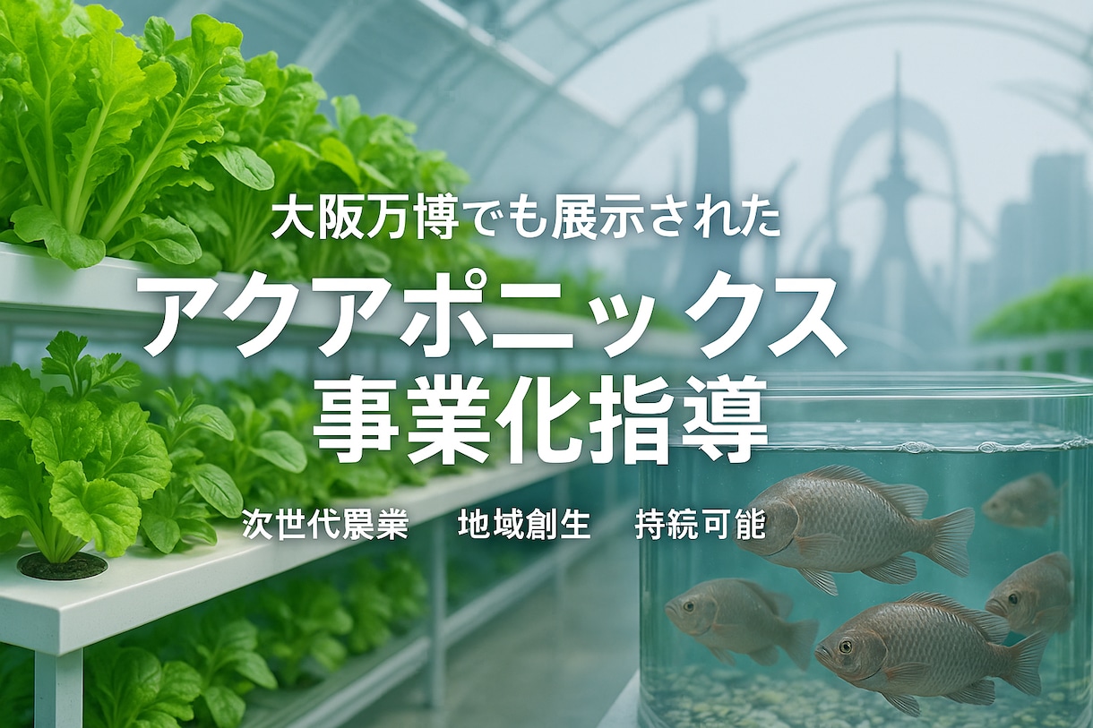 アクアポニックス農法｜0から事業化をめざします 大阪万博にも展示されたハイブリッド1次産業 イメージ1