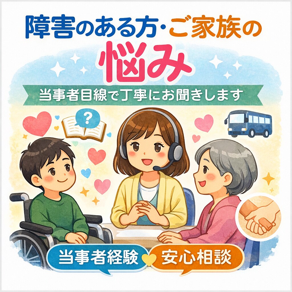 障害のある方のお悩みをお聴きします 「話すだけで、少し心が軽くなる場所を」 イメージ1