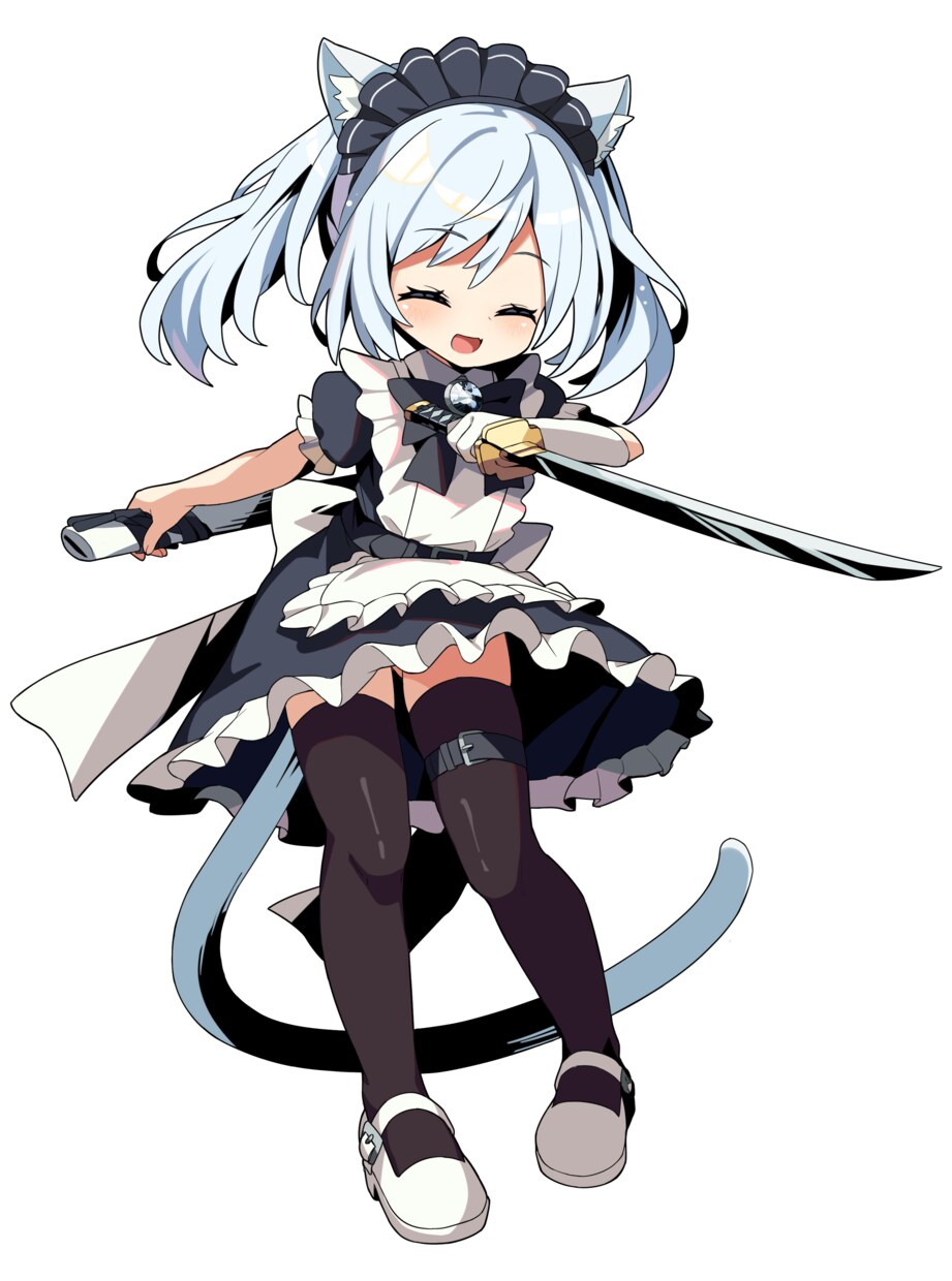 刀の猫耳メイドます 黒影でメリハリの利いた猫耳のメイドちゃん イメージ5