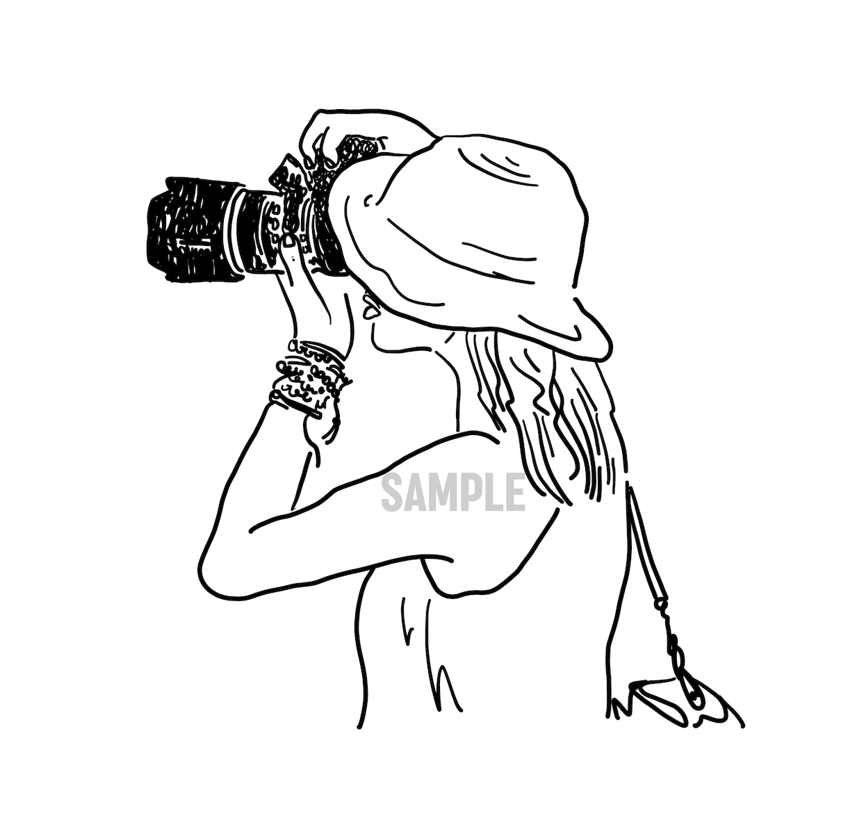 雰囲気似顔絵☆手描きの線画モノクロイラスト描きます 雰囲気重視の線画手書きイラスト。シンプルタッチな白黒テイスト イメージ4