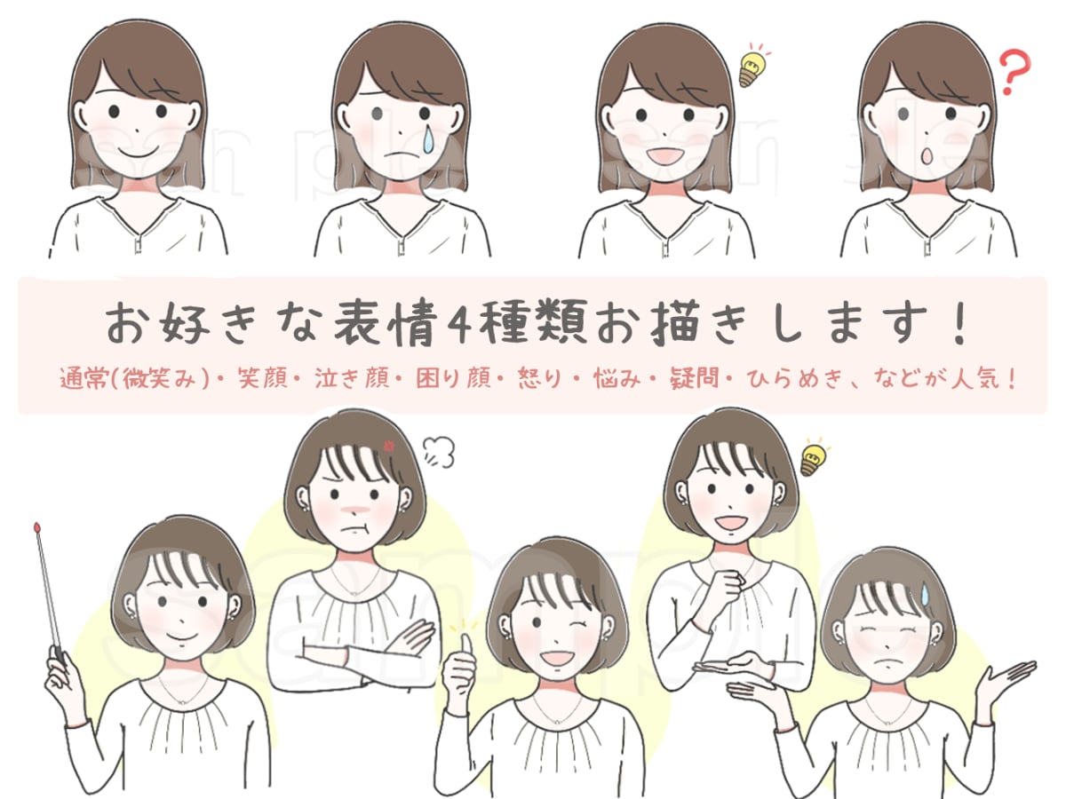 ゆるシンプルな表情違い4点アイコン描きます ブログやインスタに！記事の見やすさアップ！ イメージ2