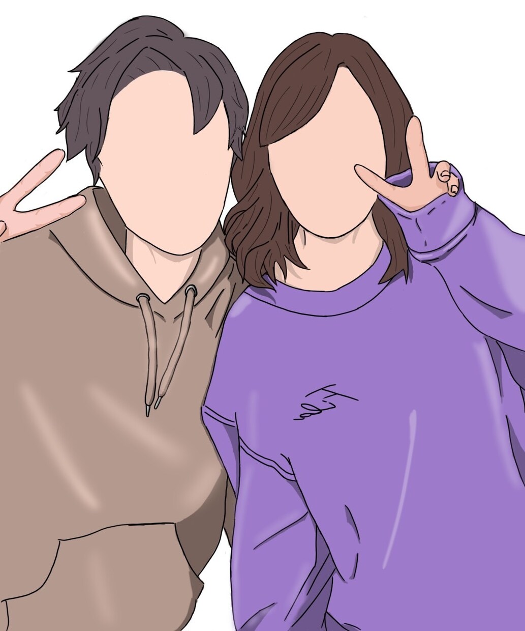 思い出をイラストにします 家族、恋人、結婚式など思い出のある写真をイラストにします イメージ1