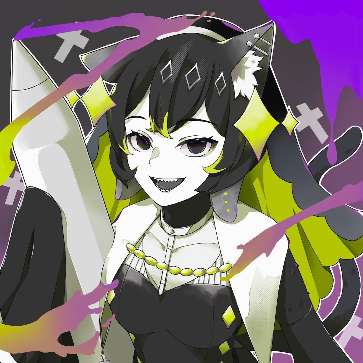 歌ってみた/返礼品/Vライバーへ！一枚絵描きます 背景あり◎商用利用◎等身キャラクター・ミニキャライラスト イメージ5