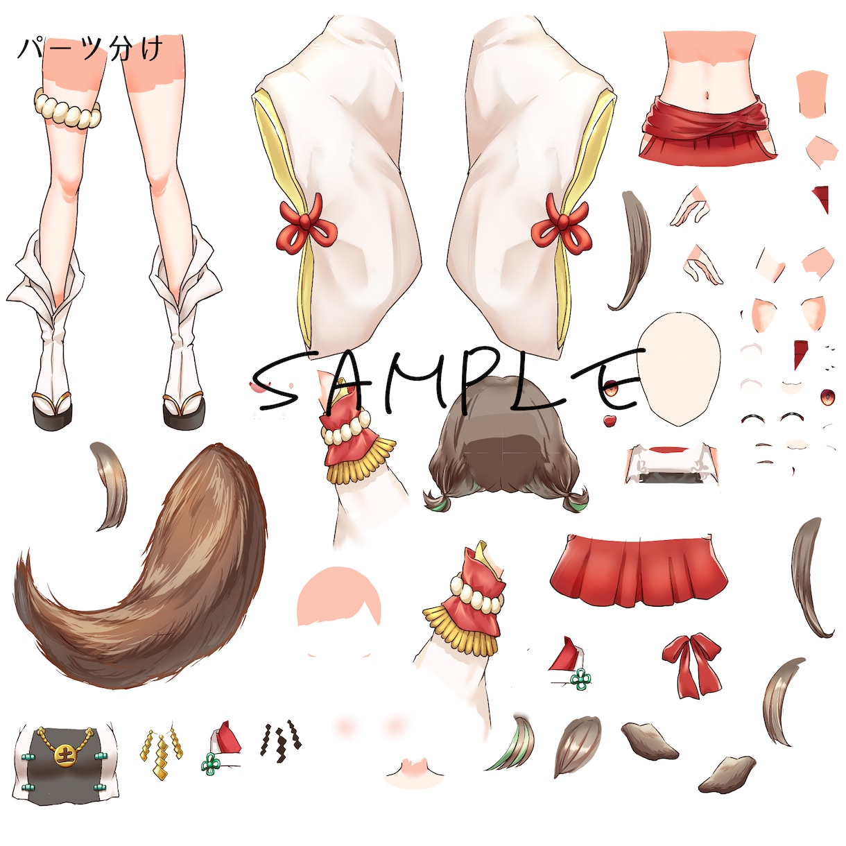 Vtuberキャラデザ＆パーツ分けモデル制作します 唯一無二なキャラクター作成のお手伝いをさせてください イメージ7