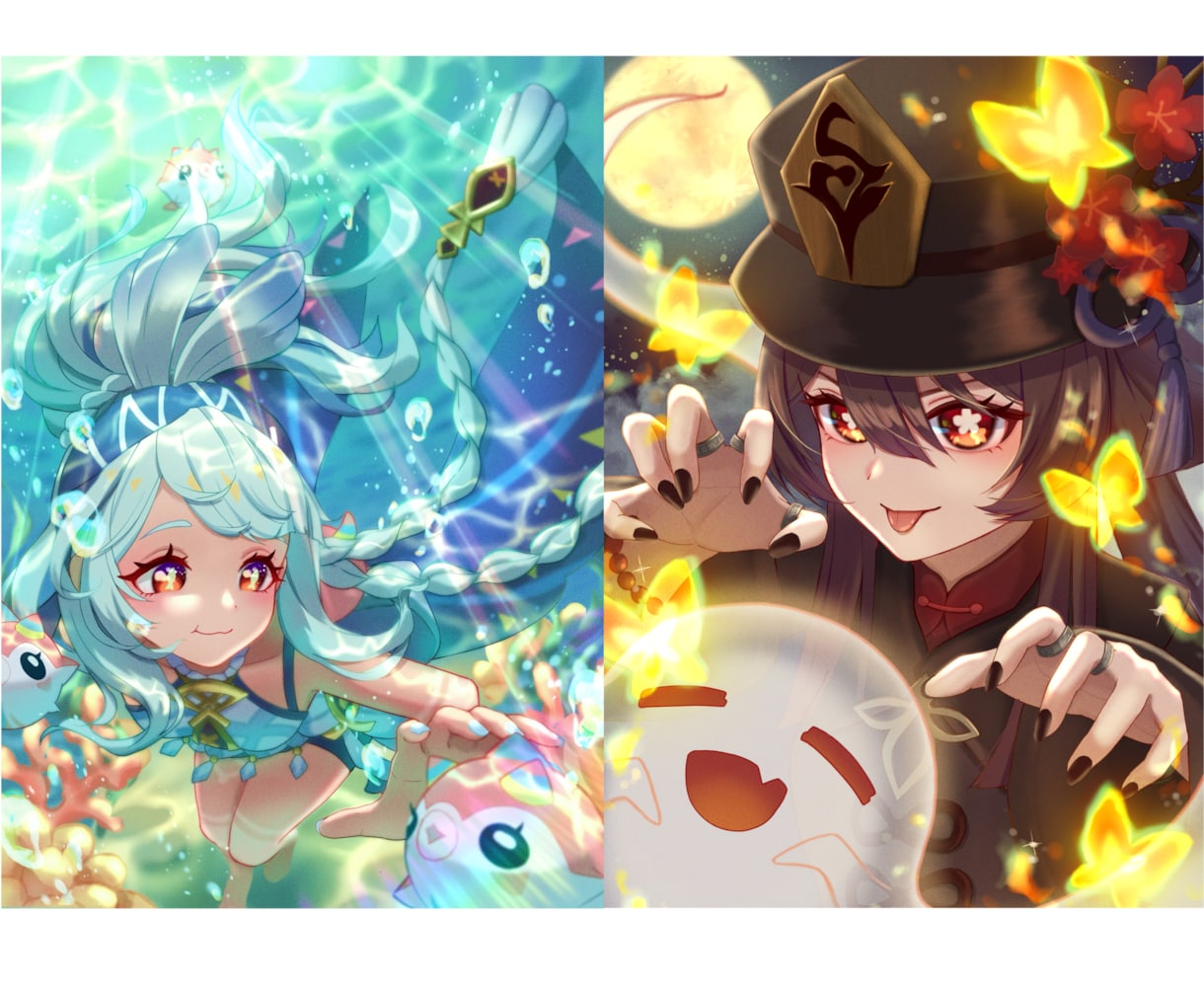 1枚絵、立ち絵、アイコン・SDを作成します 映える！鮮やか！キラキラ透明感！ イメージ1