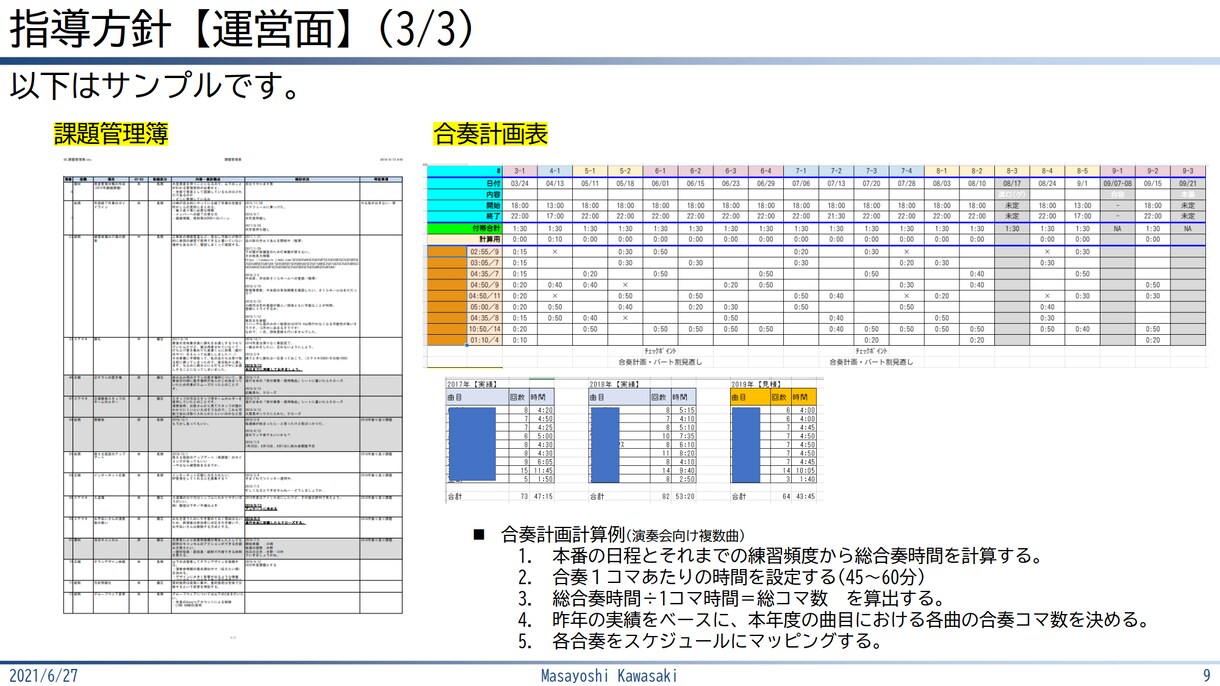吹奏楽活動の運営改善を行います 「見える化」して計画的な活動をしよう！ イメージ4